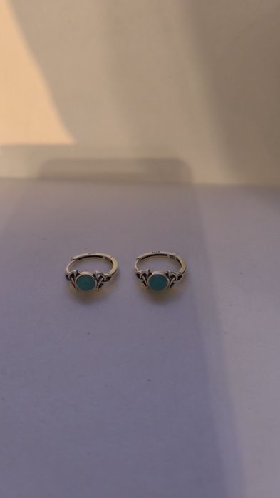 Сережки, серьги нежные с бирюзой 925 проба