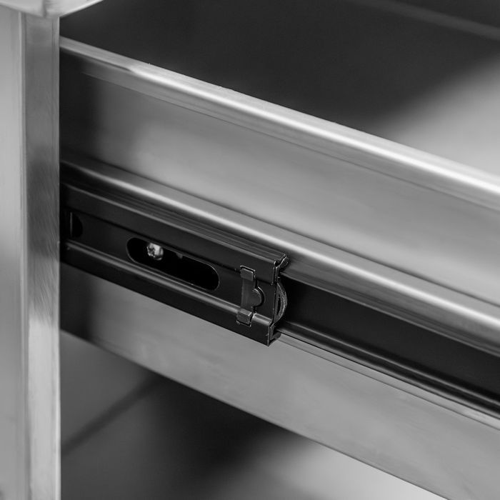 Stół gastronomiczny szuflady po lewej stronie Mega-M 80x70x85