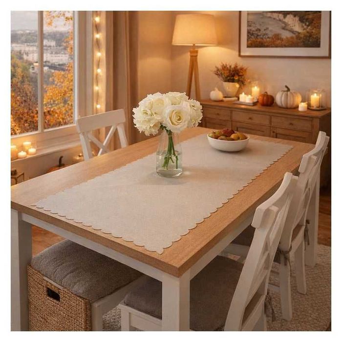 Bieżnik prostokątny Seldon 60 x 120 cm beżowy powłoka hydrofobowa Wisan WNS983 120