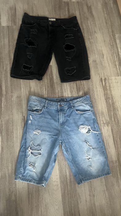 Spodenki męskie L z rozdarciami pas 86 cm