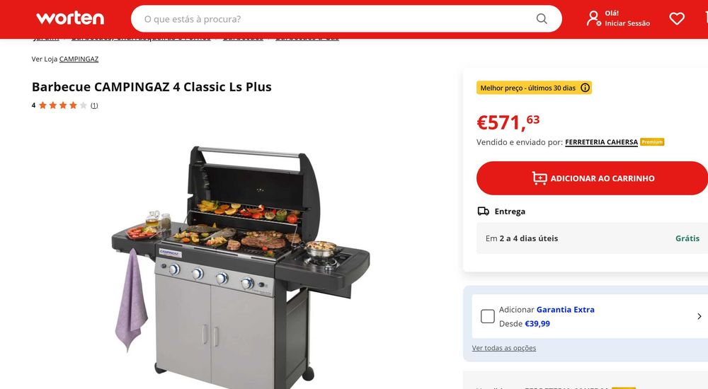 Grelhador  Barbecue CAMPINGAZ 4 Classic Ls Plus