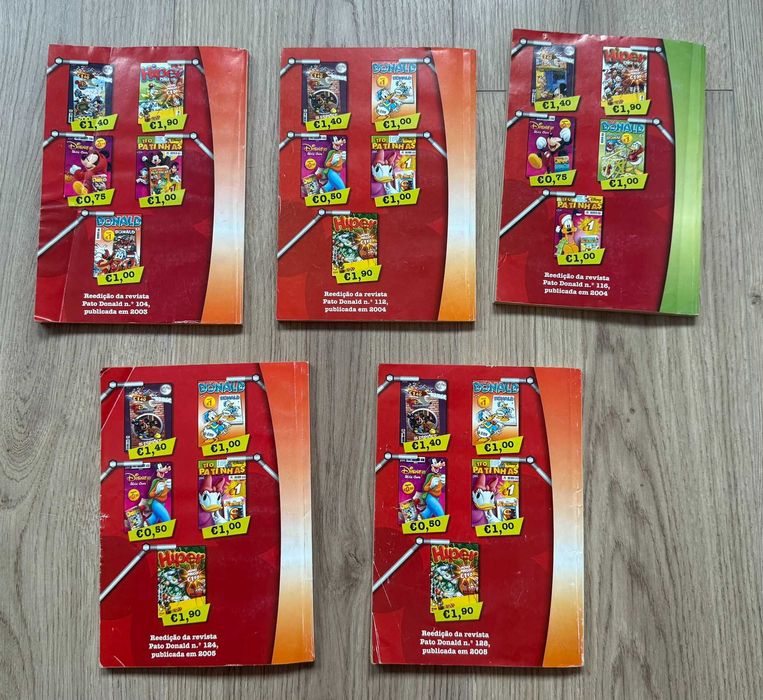 Lote 5 Revistas Disney Pato Donald – Reedições