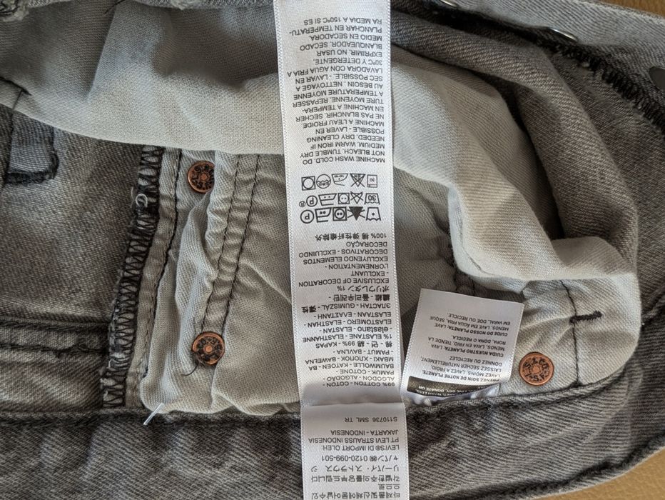 Dżinsy "Levi's" 501, rozmiar 34/34. Nowy. Szary. Polecam. Pozdrawiam.