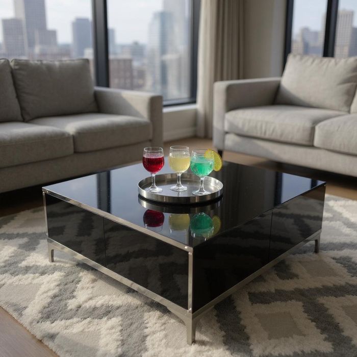 Stolik kawowy, ława do salonu, czarny, glamour!!!