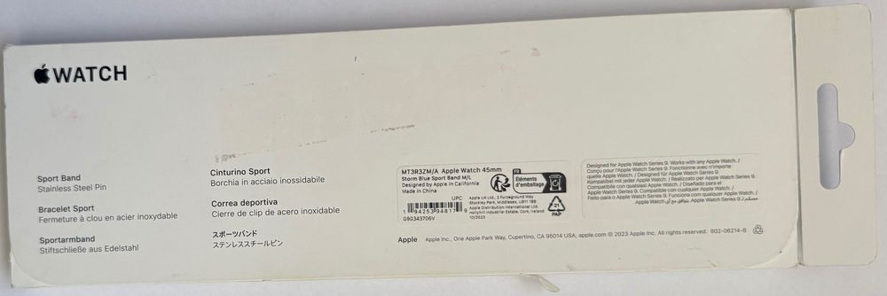 Bracelete Apple storm blue sport band 45 mm (m/l)- nova, 2 anos de garantia