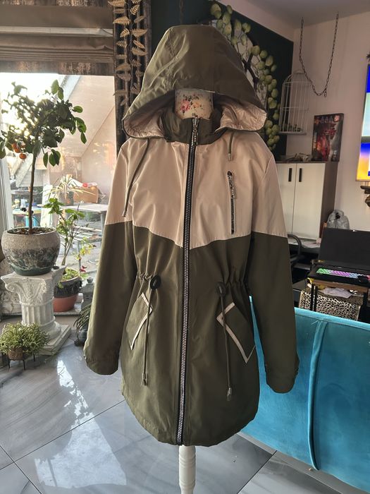 Nowa lekko ocieplona 2stronna parka khaki bez