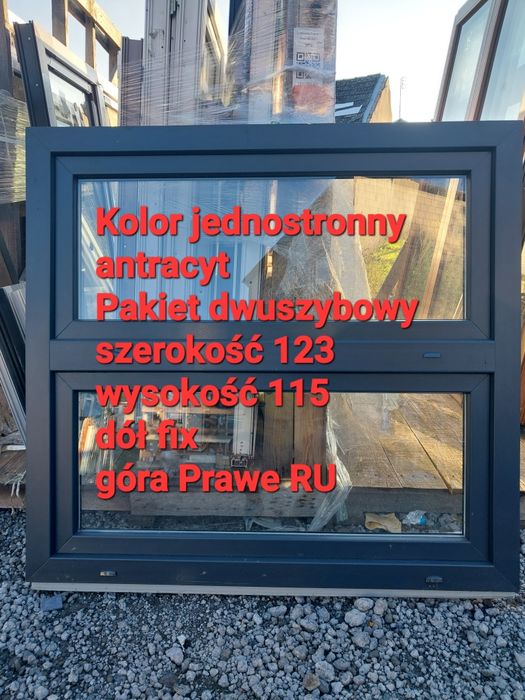 Okno antracyt nowe 123x115