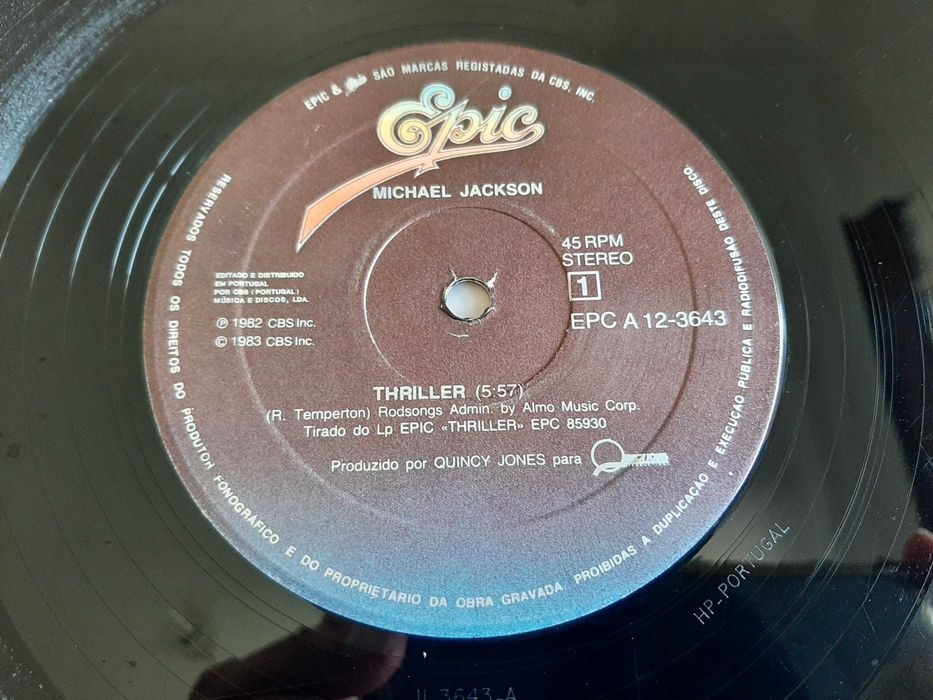 Michael Jackson - Thriller - Portugal - Vinil LP (12", 45 RPM, Maxi-Single)