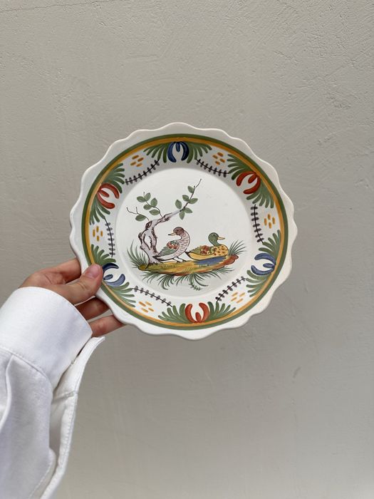 Тарілка з качечками ручний розпис вінтаж