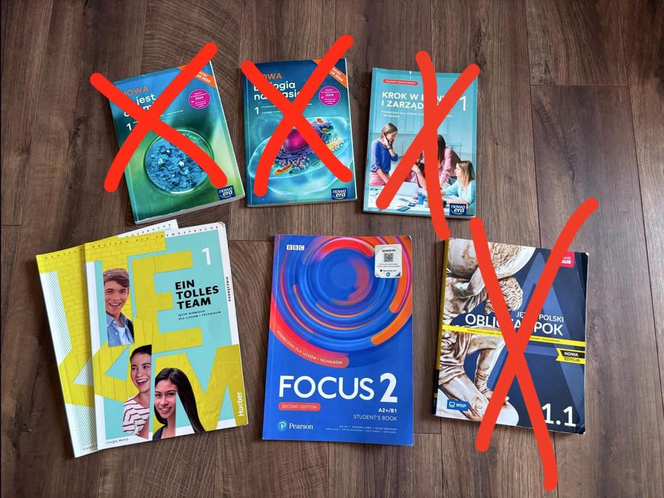 Podręczniki do 1 klasy Technikum – stan bardzo dobry – komplet / pojedynczo