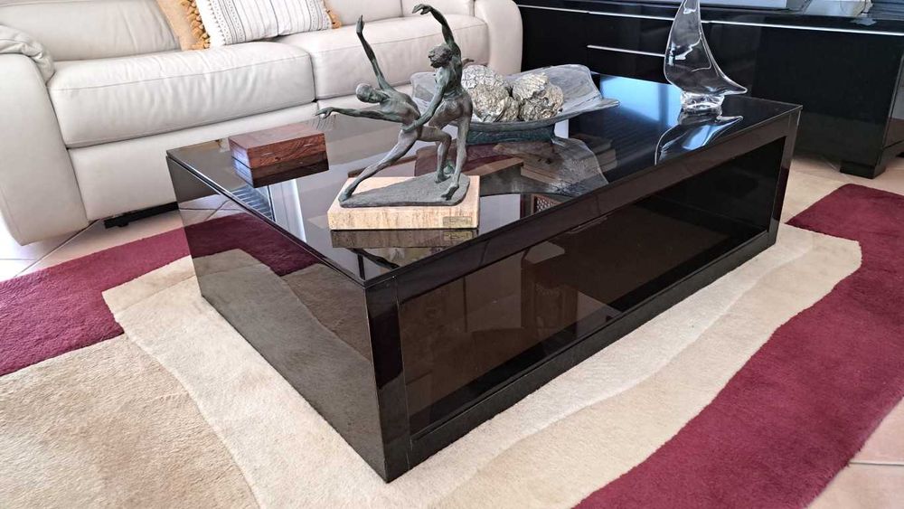 Mesa de centro sala madeira maciça lacada