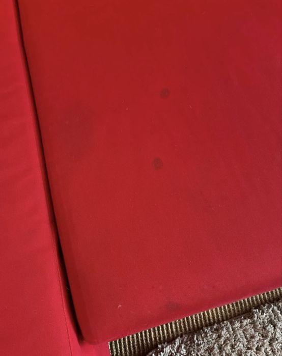 Narożnik czerwony Ikea Lugnvik z funkcją spania