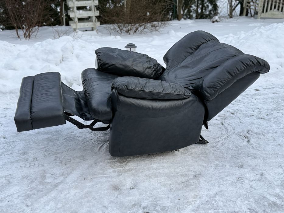 fotel TV rozkładany relaksacyjny  z funkcją relax skóra naturalna