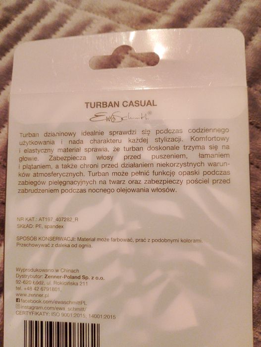 Nowy turban (czapka na plażę)casual Ewa Schmitt