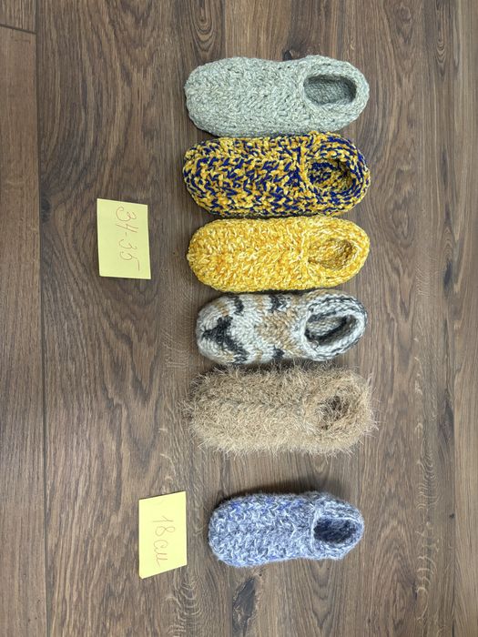 Вязаные следки, комнатные тапочки