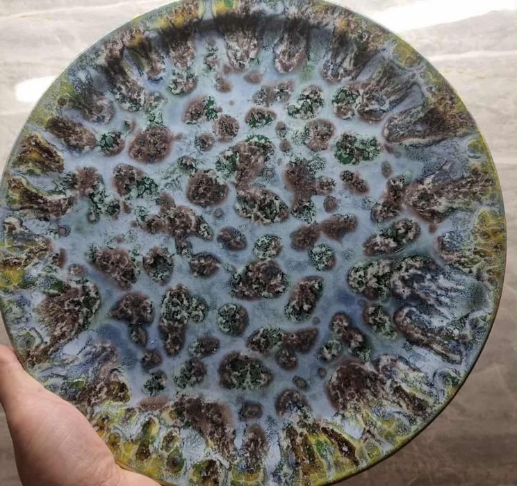 Stary ceramiczny piękny talerz do zawieszenia