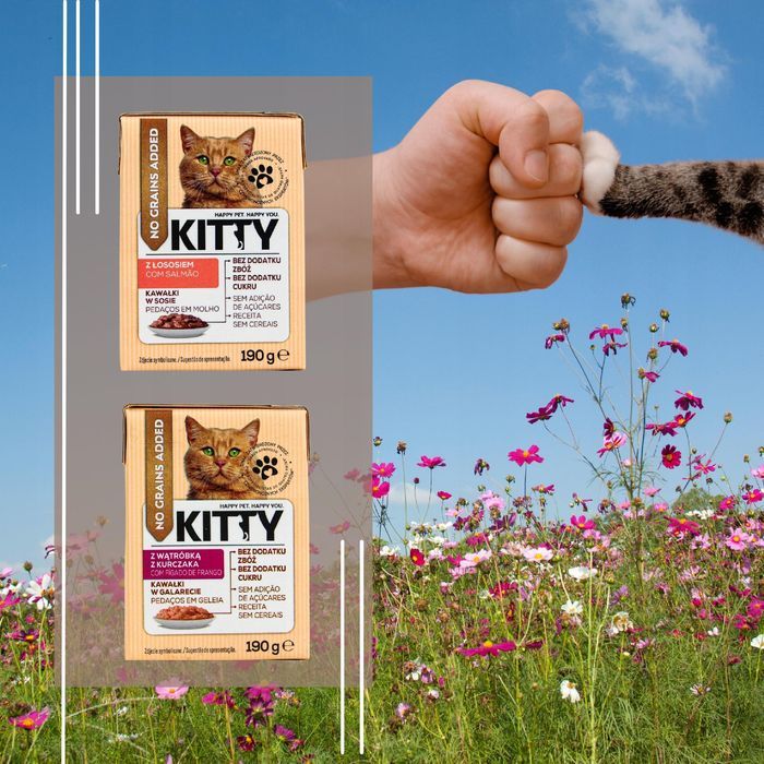 14 X 190G Karma Mokra Dla Kotów Kitty Mix Smaków Bez Zbóż 2,66 Kg