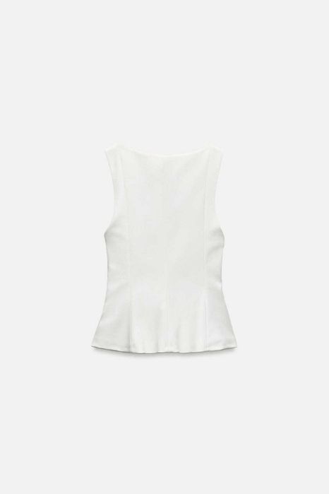 ZARA Luksusowy TOP Bluzka z baskinką M