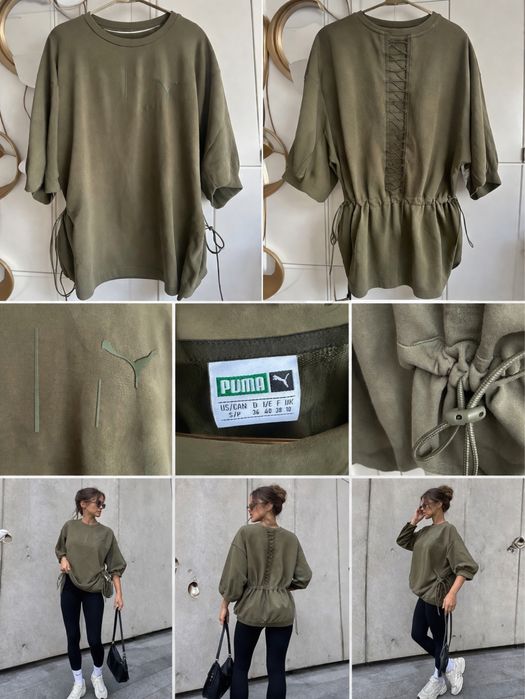 PUMA bluza oversize khaki | sportowa streetwear I modny fason | roz. S/M