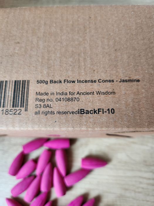 Kadzidełka stożkowe 20szt, Back Flow, jaśmin