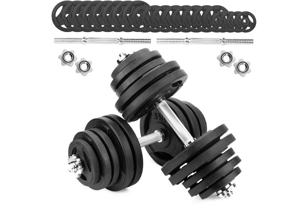 Hantle żeliwne kierownice regulowane 2x35kg zestaw 70kg talerze DW