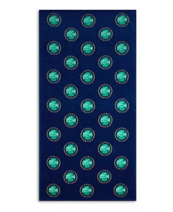 Ręcznik plażowy LACOSTE Allover Badges Navy