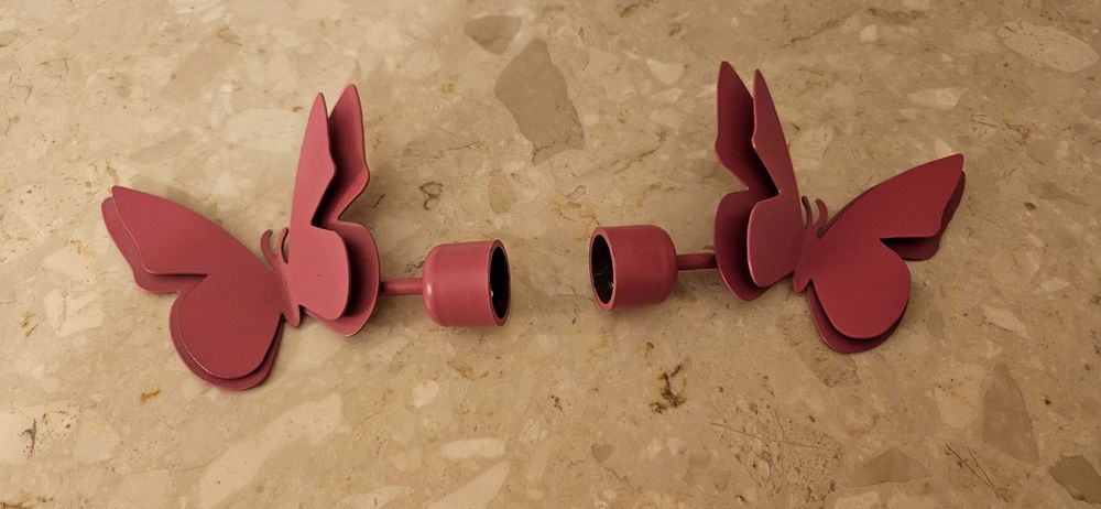 Końcówki do karnisza Motylki różowe