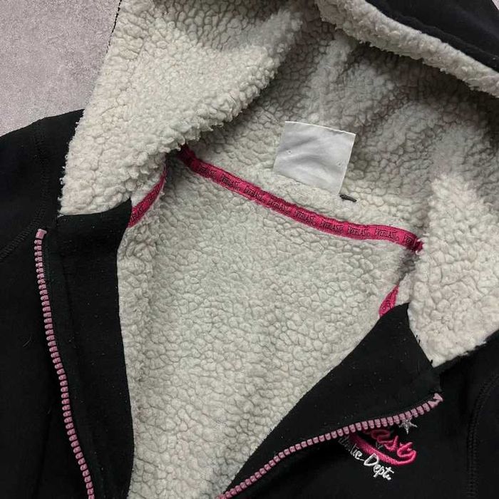 Vintage Bluza Everlast Zip Up Hoodie Sherpa Fleece Coquette Retro