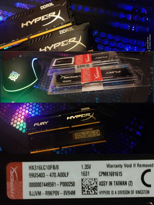 HyperX FURY Оперативна память16GB(8Гб+8Gb) DDR3L−1866MHz HX316LC10FB/8