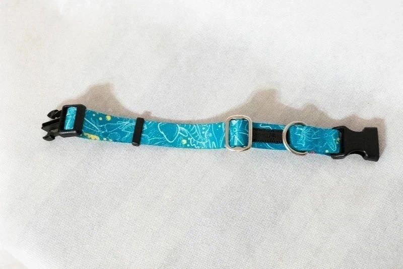 Smycz  obroża półzaciskowa charcia wakacje wzór morski  wakacyjny