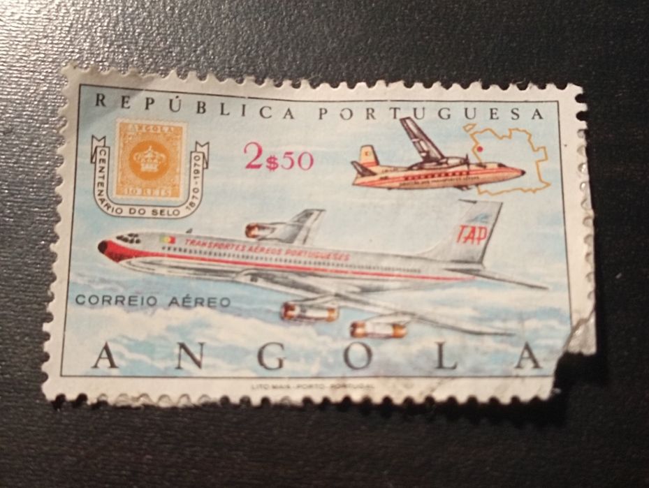 3 selos antigos Angola 1965 ; 1968 ; 1970