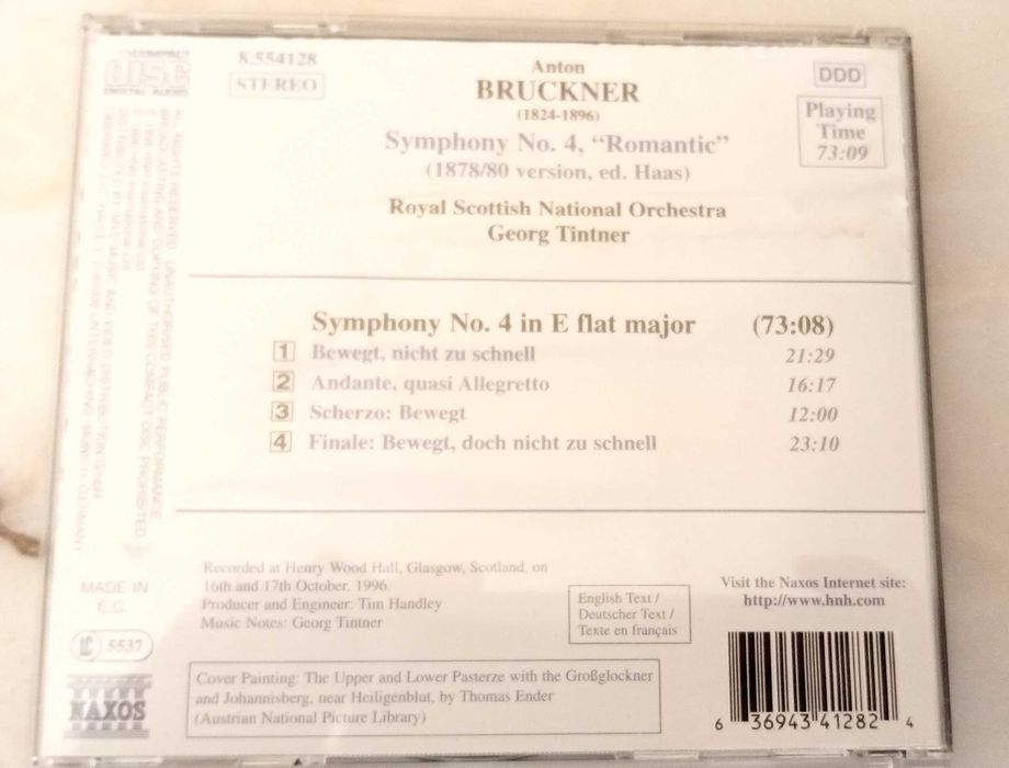 Bruckner - Symphony 4 (Tintner) Naxos CD