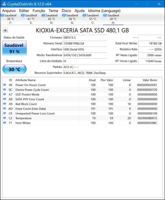SSD 480Gb Kioxia Sata III