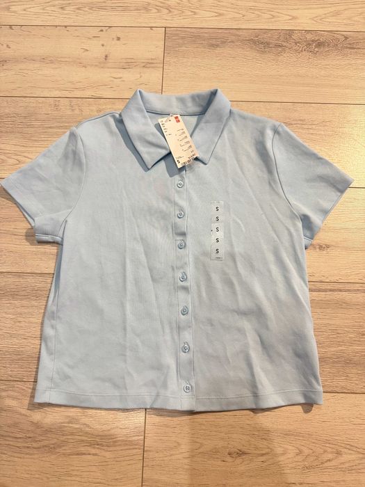 Uniqlo niebieska bluzka polo