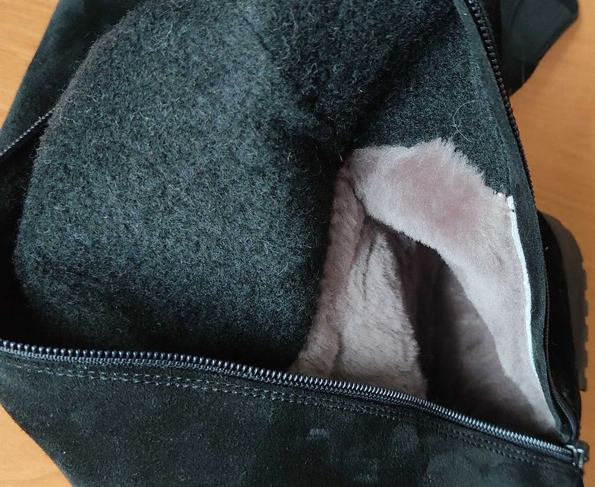 Высокие ботфорты замша