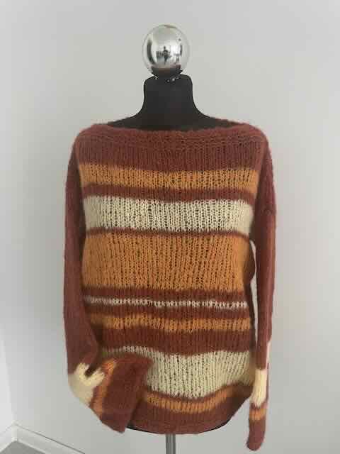 Sweter damski, ręcznie robiony,  Alpaca z jedwabiem, L.