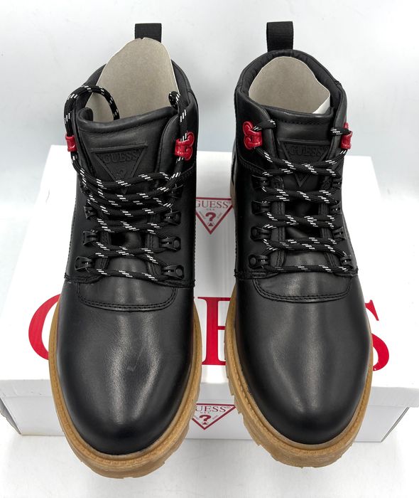 ‼️Nowe oryginalne trapery GUESS Jeans czarne 41 AZ 147 skórzane botki