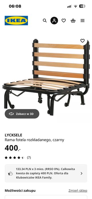 Fotel rozkładany LYCKSELE