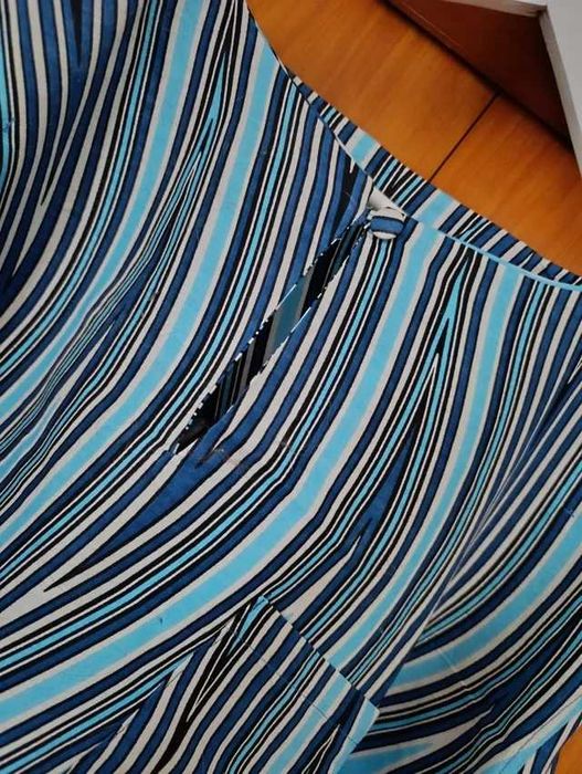 Camisa Capulana Azul e Branca