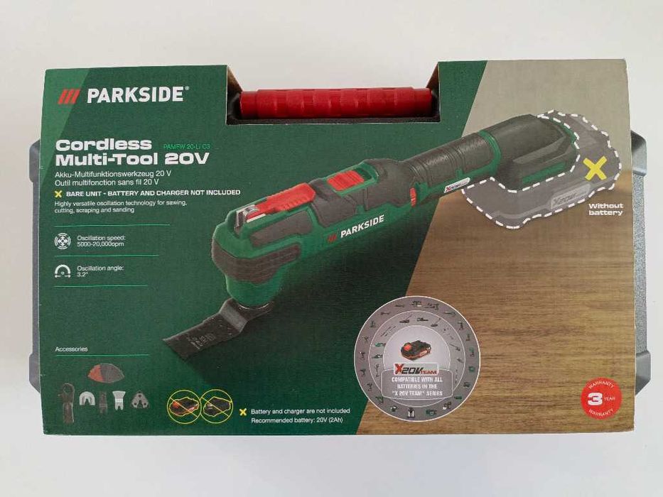 NOWE narzędzie wielofunkcyjne Parkside PAMFW 20 -Li C3, 20V