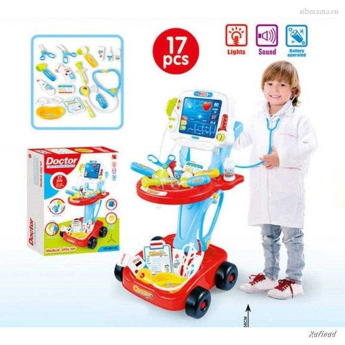 Набір лікаря ,доктора для дітей візок 17 предметів