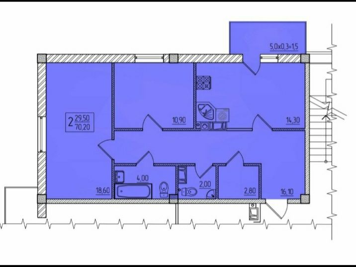 2 - км. квартира в новому ЖК ,, Dream House ", центр Садгори, р-н АТБ