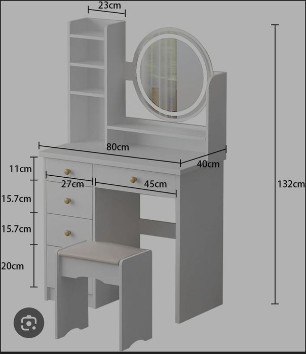 Toaletka damska biała