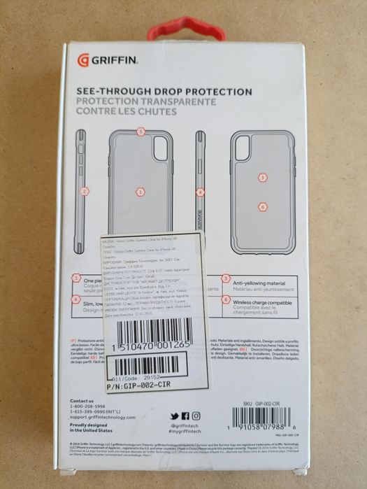 Противоударный чехол Griffin Survivor Clear для iPhone XR (Айфон 10R)