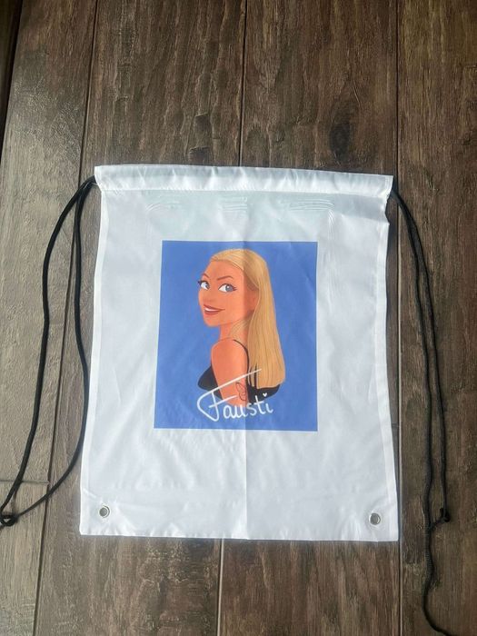 Worek sportowy genzie biały white Fausti szkolny dla dzieci
