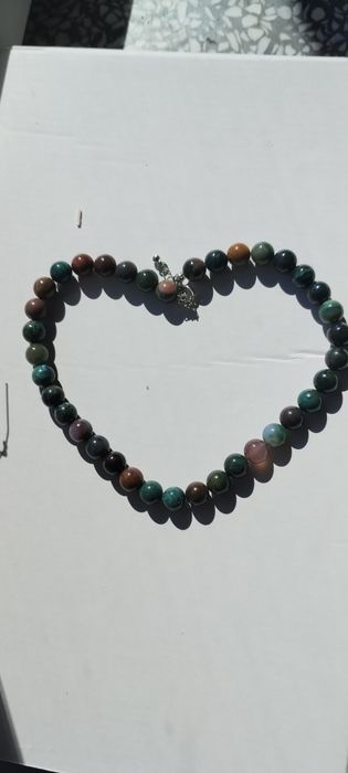 Naszyjnik z naturalnych kamieni Agat zielony