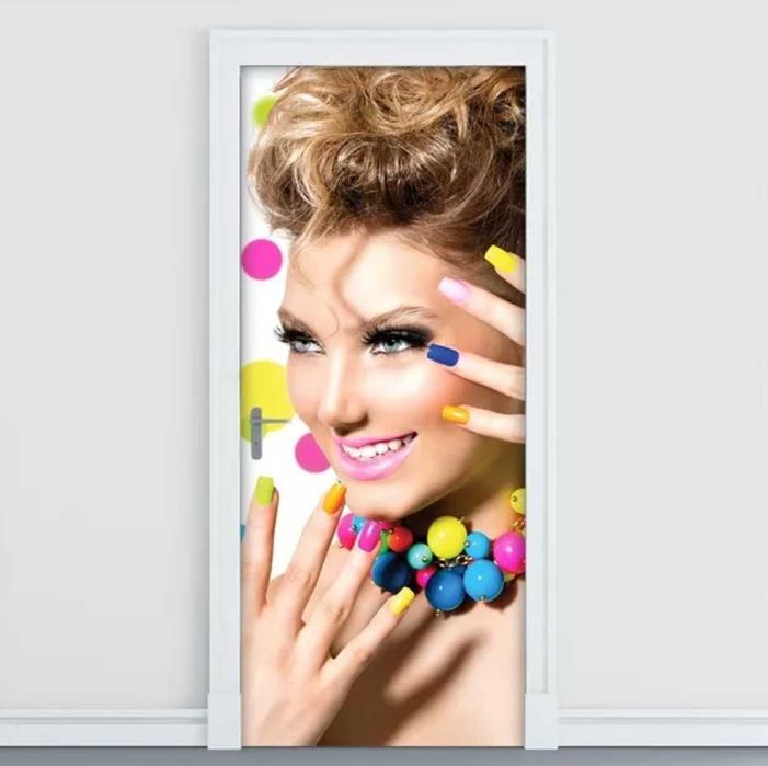 Adesivo Decorativo De Porta - Salão De Beleza