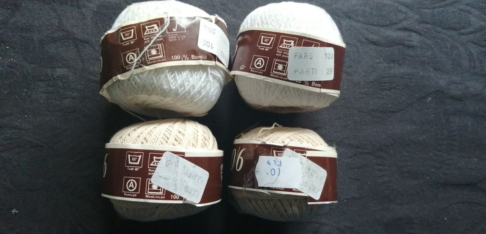 Kordonek bawełna biały, beżowy 4 motki