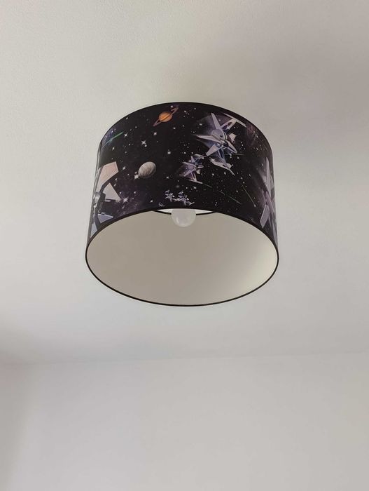 Lampa sufitowa abażur wisząca kosmos statki sci-fi do pokoju chłopca