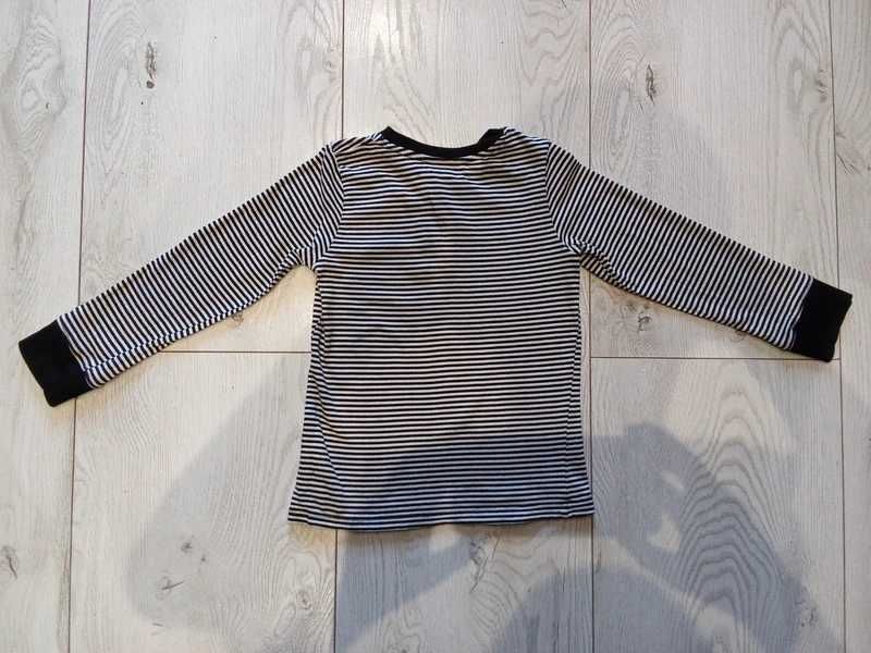 zestaw bawełnianych koszulek z długim rękawem marki H&M roz. 110/116 paski